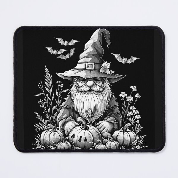 Item preview, Halloween Garden Gnome with Pumpkins Witchy Autumn Art designed and sold by inkoutninja.