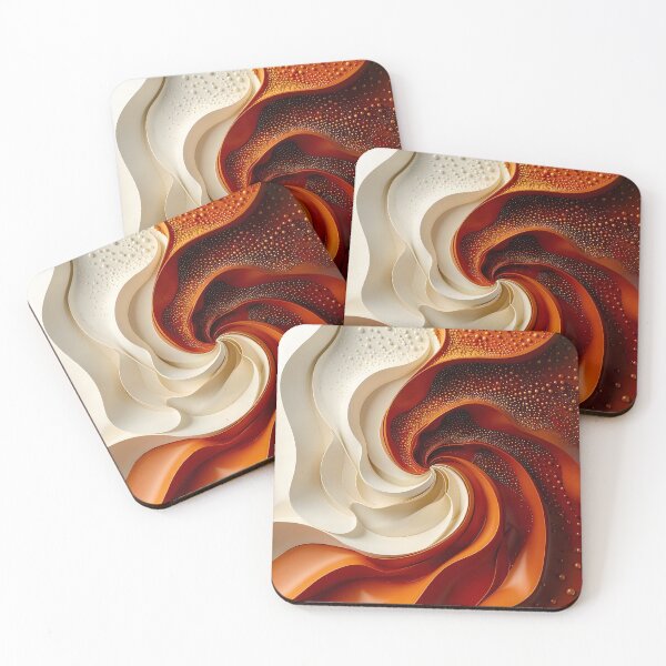 Item preview, Swirling Textures in Copper and White designed and sold by Vicky Brago-Mitchell®.