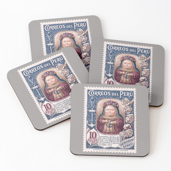 Item preview, Vintage Santa Rosa de Lima Peruvian Postage Stamp – Patron Saint Religious Art designed and sold by retrographics.