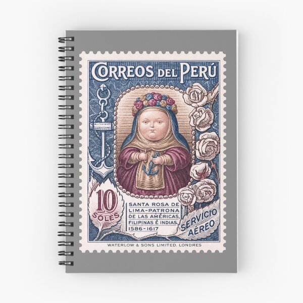 Item preview, Vintage Santa Rosa de Lima Peruvian Postage Stamp – Patron Saint Religious Art designed and sold by retrographics.