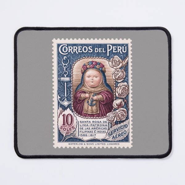 Item preview, Vintage Santa Rosa de Lima Peruvian Postage Stamp – Patron Saint Religious Art designed and sold by retrographics.