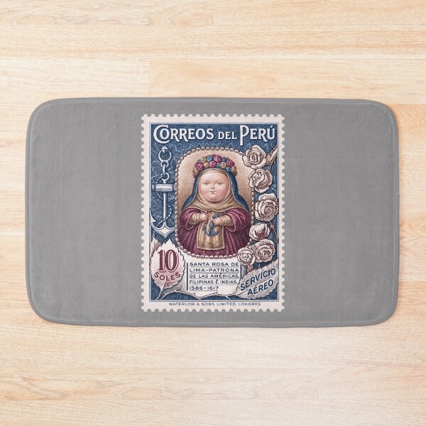 Item preview, Vintage Santa Rosa de Lima Peruvian Postage Stamp – Patron Saint Religious Art designed and sold by retrographics.