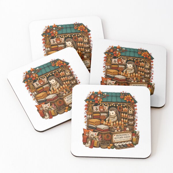 Item preview, Hedgehog's Autumn Haven | Cozy Fall Market Stall | Woodland Cottagecore | Autumn Home Décor | Whimsical Hedgehog | Storybook Fantasy designed and sold by MrDev.