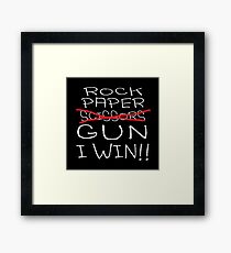 Rock Paper Scissors Gun Framed Print