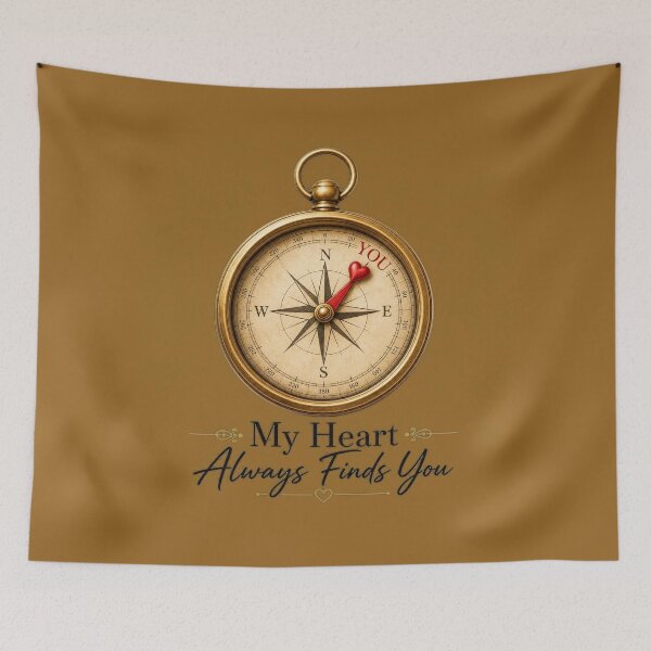 Item preview, My Heart Always Finds You Vintage Gold Compass designed and sold by Aliplus+.