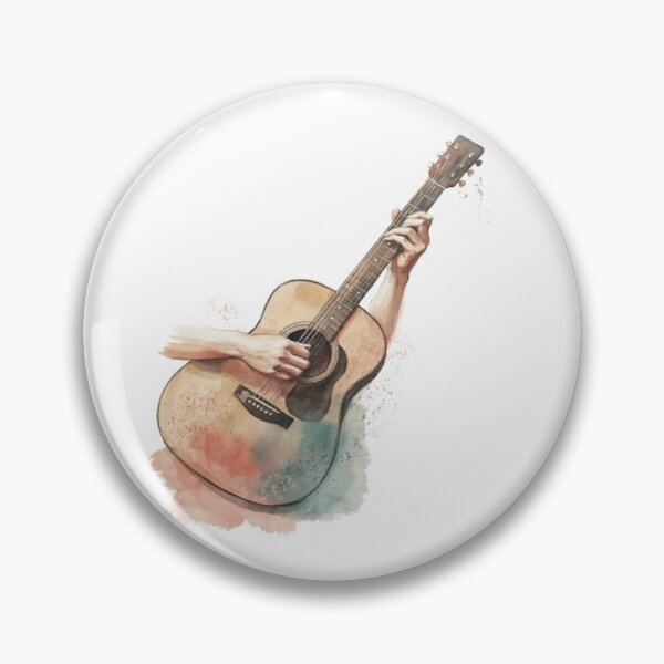 Item preview, Watercolor Acoustic Guitar Hands Playing Artistic Music Illustration designed and sold by Craft99.