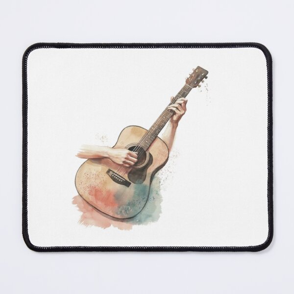 Item preview, Watercolor Acoustic Guitar Hands Playing Artistic Music Illustration designed and sold by Craft99.