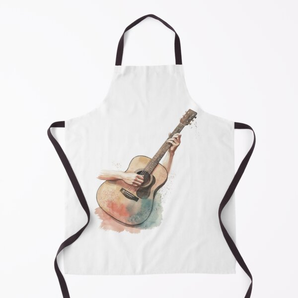 Item preview, Watercolor Acoustic Guitar Hands Playing Artistic Music Illustration designed and sold by Craft99.
