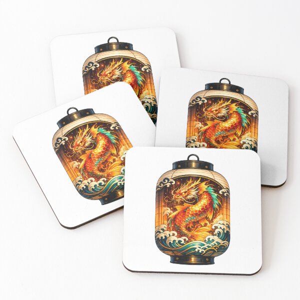 Item preview, Glowing Japanese Dragon Lantern | Mythical Dragon Art | Japanese Festival Lantern | Oriental Fantasy | Fiery Dragon | Ukiyo-e Inspired designed and sold by MrDev.