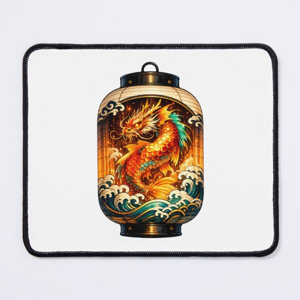 Item preview, Glowing Japanese Dragon Lantern | Mythical Dragon Art | Japanese Festival Lantern | Oriental Fantasy | Fiery Dragon | Ukiyo-e Inspired designed and sold by MrDev.