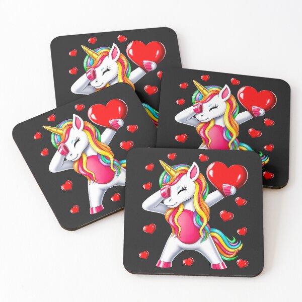 Item preview, Cute Rainbow Dabbing Unicorn and Hearts designed and sold by INKRebelGraphic.