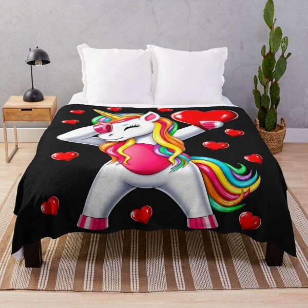 Item preview, Cute Rainbow Dabbing Unicorn and Hearts designed and sold by INKRebelGraphic.
