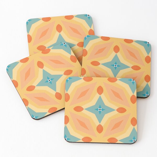 Item preview, Turquoise and Peach Star Pattern designed and sold by Ellie&CharChar&Evy.