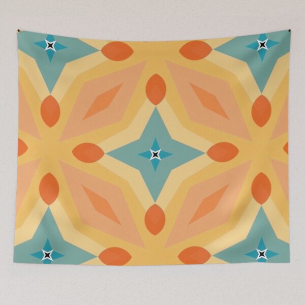 Item preview, Turquoise and Peach Star Pattern designed and sold by Ellie&CharChar&Evy.