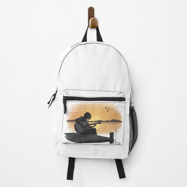 Item preview, Sunset Acoustic Guitar Player Lakeside Peaceful Music Illustration designed and sold by Craft99.