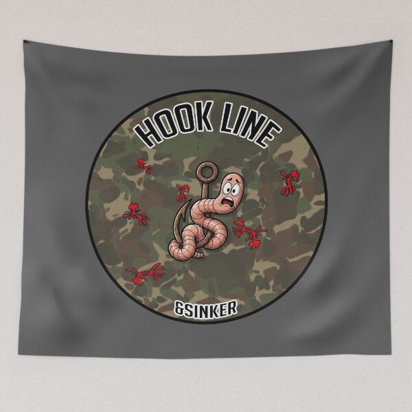 Item preview, Hook Line and Sinker Funny Fishing Worm Design for Fishermen Gift designed and sold by SeriouslyArtistical.