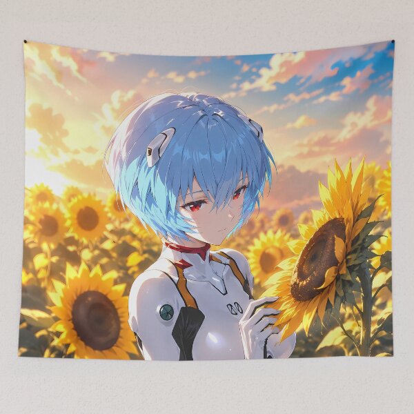 Item preview, Rei Ayanami Neon Genesis Evangelion Sunflower Sunset designed and sold by Dashsopaner.