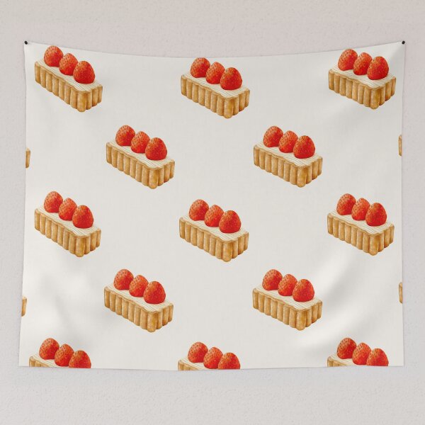 Item preview, Cute Strawberry Charlotte Cake Seamless Pattern designed and sold by Tokki Treats .