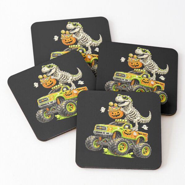 Item preview, Monster Truck Dinosaur Halloween Skeleton T-Rex Boys Kids  designed and sold by kristianmkt.