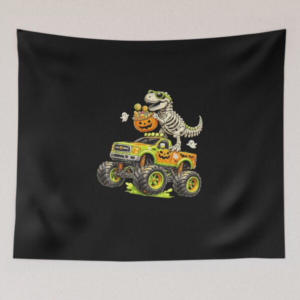 Item preview, Monster Truck Dinosaur Halloween Skeleton T-Rex Boys Kids  designed and sold by kristianmkt.