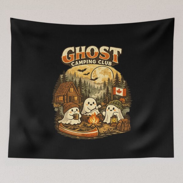 Item preview, Ghost Camping Club | Cute Canadian Camping Halloween designed and sold by mocci10.