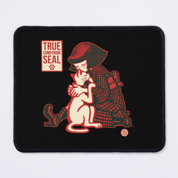 Item preview, True Companion Seal Red Kimono Girl Cat designed and sold by EdvvinStudios.