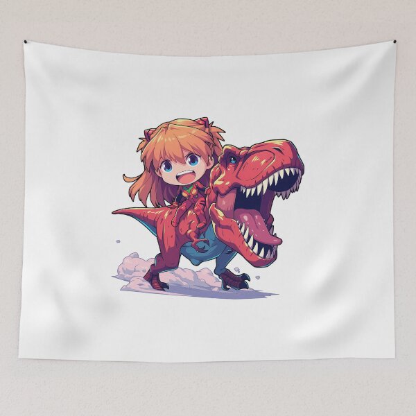 Item preview, Asuka Langley Soryu Evangelion Red Dinosaur Adventure designed and sold by Dashsopaner.