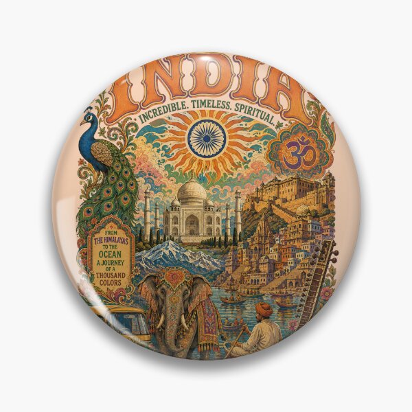 Item preview, Incredible India Spiritual Culture Vintage Travel Poster designed and sold by Skyrocketz.