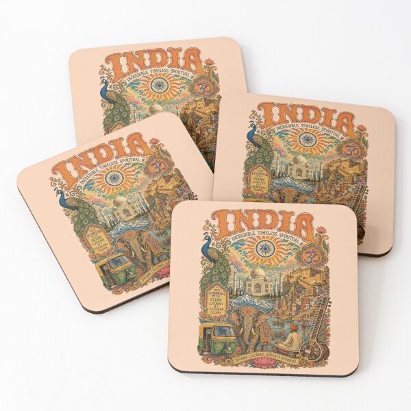 Item preview, Incredible India Spiritual Culture Vintage Travel Poster designed and sold by Skyrocketz.