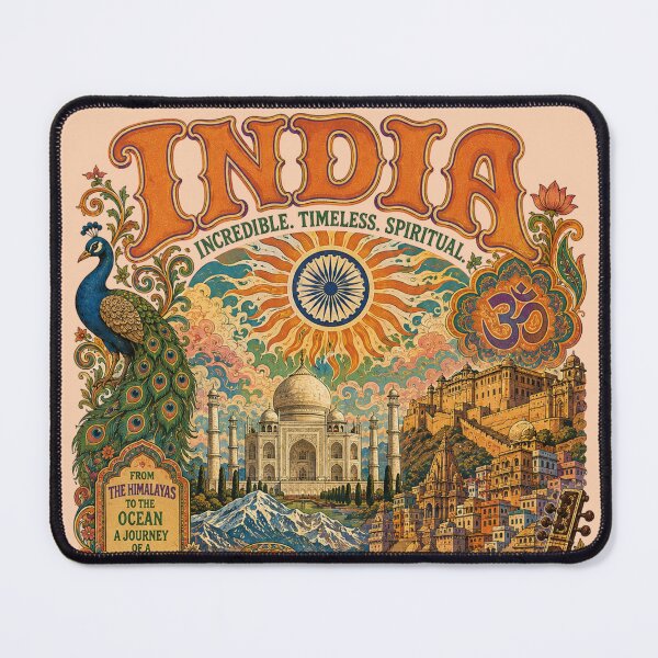 Item preview, Incredible India Spiritual Culture Vintage Travel Poster designed and sold by Skyrocketz.