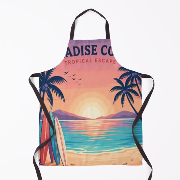 Item preview, Paradise Coast Tropical Escape Sunset Beach Palm Trees Surfboards Vintage Summer Vacation Design designed and sold by Craft99.