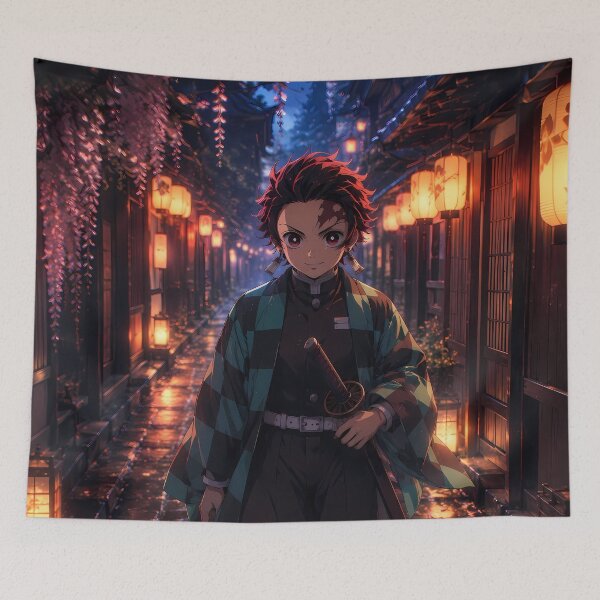 Item preview, Tanjiro Kamado Demon Slayer Lantern Street Evening designed and sold by Dashsopaner.