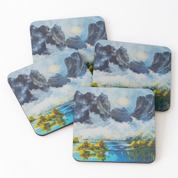 Item preview, Misty Mountains Over a Blue Lake Paint  designed and sold by Jomsunshine.