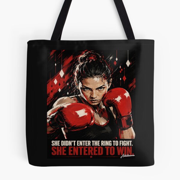 Item preview, Female Boxer Guard Pose Bold Graphic Red Black Boxing Art designed and sold by Artisticanvas.