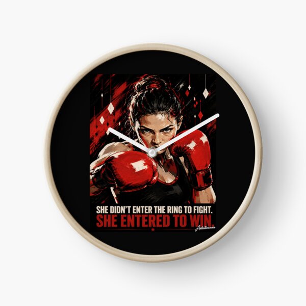 Item preview, Female Boxer Guard Pose Bold Graphic Red Black Boxing Art designed and sold by Artisticanvas.