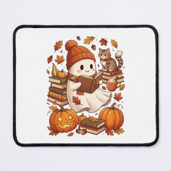 Item preview, Halloween Ghost Reading Books Coffee Spooky Pumpkin Book Lover Fall  designed and sold by HalloweenGift.