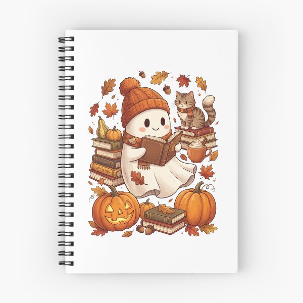 Item preview, Halloween Ghost Reading Books Coffee Spooky Pumpkin Book Lover Fall  designed and sold by HalloweenGift.