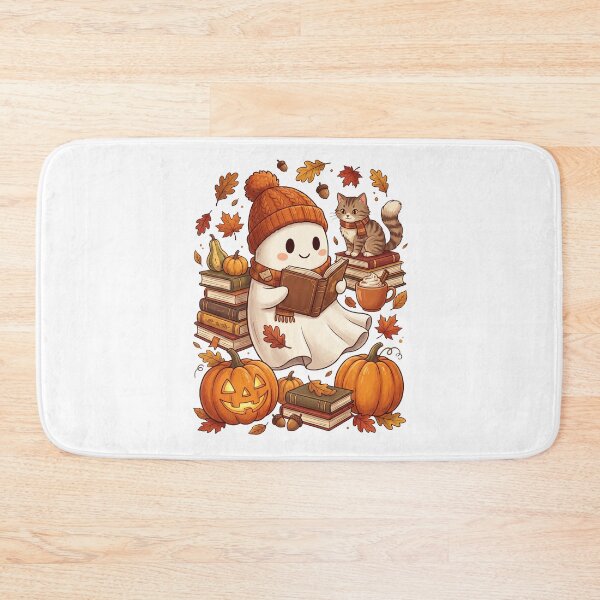 Item preview, Halloween Ghost Reading Books Coffee Spooky Pumpkin Book Lover Fall  designed and sold by HalloweenGift.