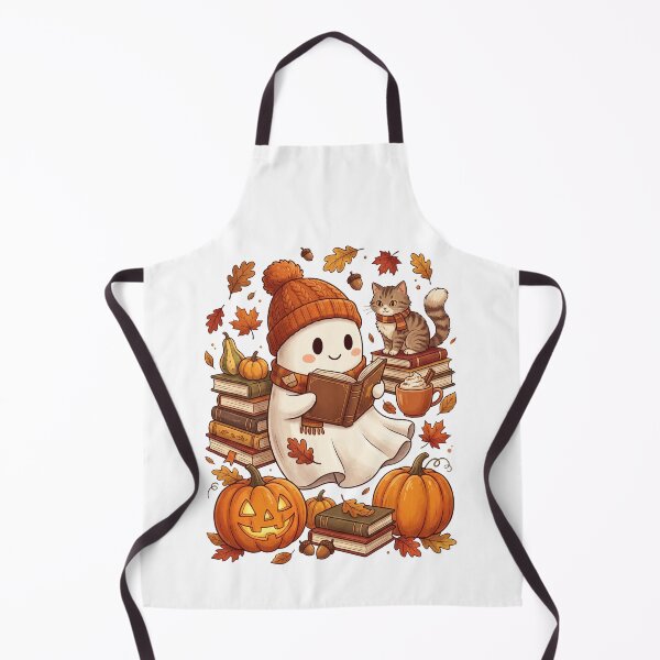 Item preview, Halloween Ghost Reading Books Coffee Spooky Pumpkin Book Lover Fall designed and sold by HalloweenGift.