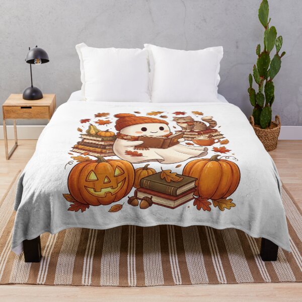 Item preview, Halloween Ghost Reading Books Coffee Spooky Pumpkin Book Lover Fall designed and sold by HalloweenGift.