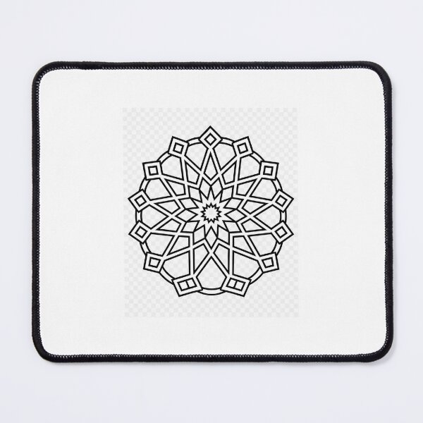 Item preview, Minimalist 12-Point Islamic Geometric Star Pattern | Sacred Geometry Vector | Black & White Wall Art designed and sold by DesertInkArt.
