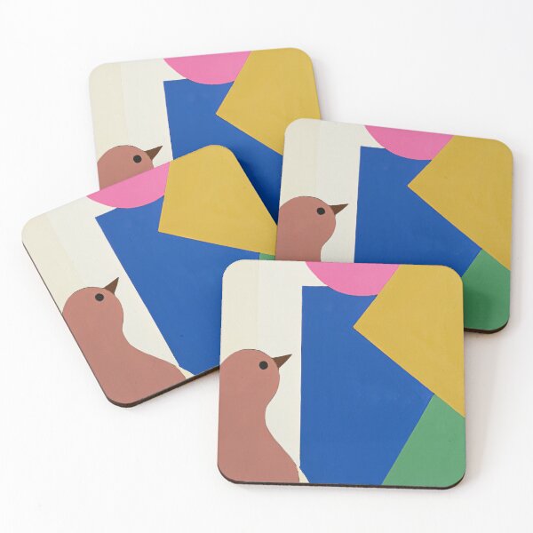 Item preview, Abstract Geometric Bird Art – "Bird Among Bold Shapes" designed and sold by Filora Atelier | Bird Art.