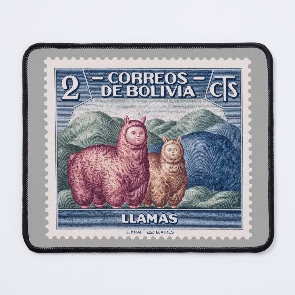Item preview, Vintage Bolivia Llama Postage Stamp – Surreal Andean Wildlife Art designed and sold by retrographics.