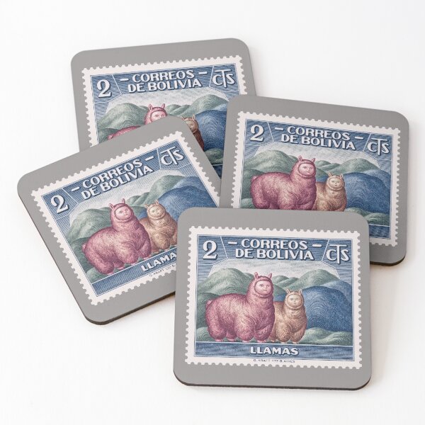 Item preview, Vintage Bolivia Llama Postage Stamp – Surreal Andean Wildlife Art designed and sold by retrographics.