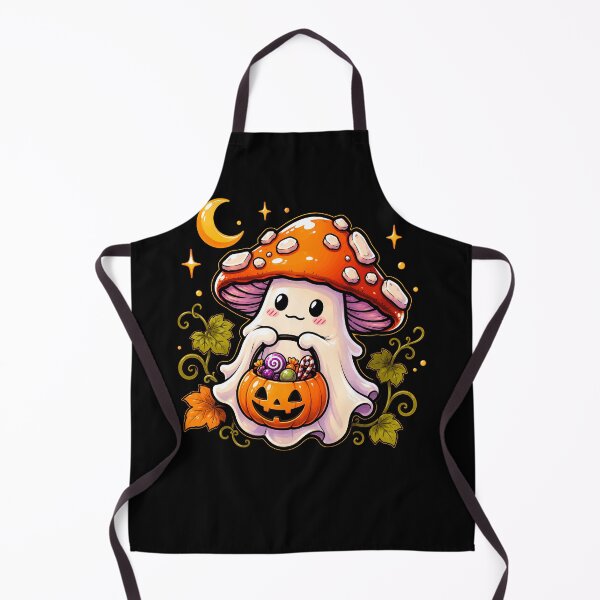 Item preview, Cute mushroom ghost with Halloween candy designed and sold by rafaeltto.