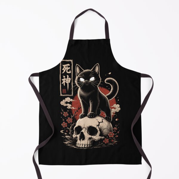 Item preview, Mystical black cat on skull with cherry blossoms art halloween designed and sold by rafaeltto.