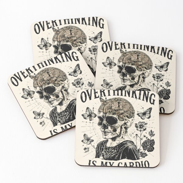 Item preview, Overthinking Is My Cardio | Vintage Skull & Butterfly Graphic | GCR1 Original designed and sold by GCR1.