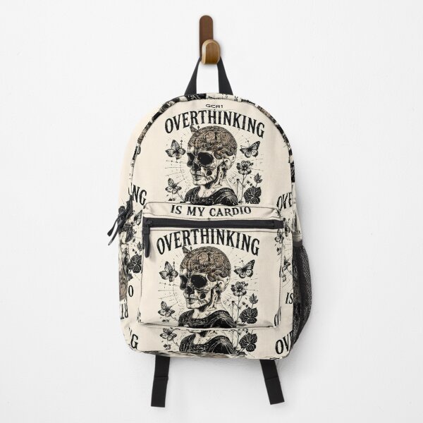 Item preview, Overthinking Is My Cardio | Vintage Skull & Butterfly Graphic | GCR1 Original designed and sold by GCR1.