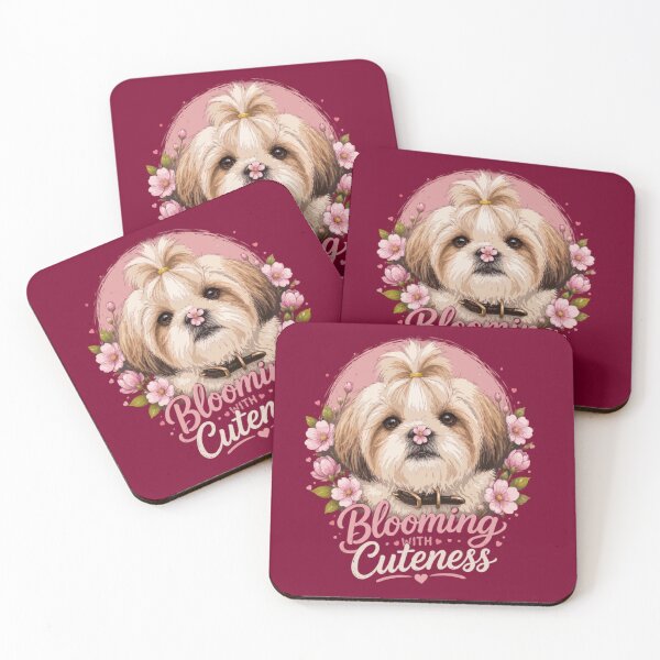 Item preview, Blooming With Cuteness – Cute Shih Tzu Floral Dog Lover Design designed and sold by PawsAndPallette .