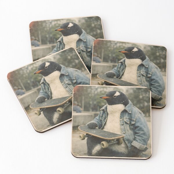 Item preview, Bird on a Skateboard Wall Art | Playful Feathered Skater Portrait | Retro Photography Aesthetic Vintage Print designed and sold by PaintedPixels01.